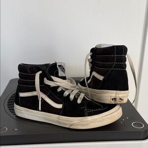 Vans Black and White High-Top Skate Sneakers